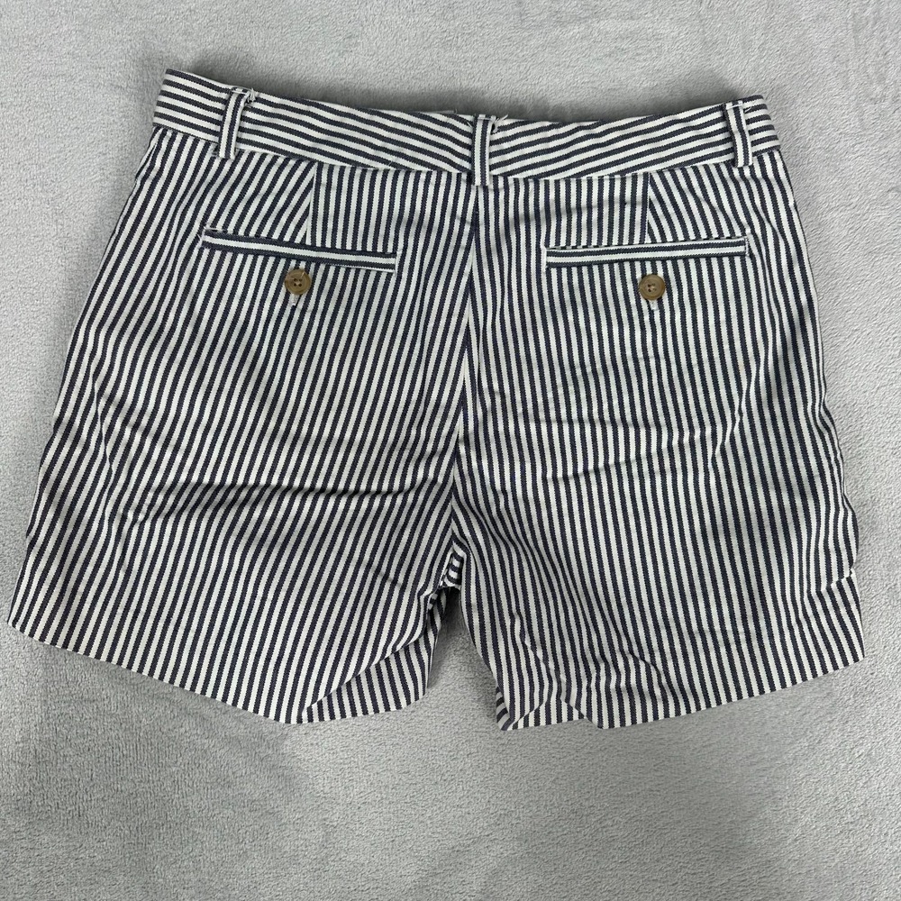 Banana Republic Shorts Womens 8 Blue White Striped 100% Cotton Nautical Preppy - Picture 9 of 13